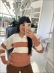 BLUSA POLO LISTRADA TELMA - OFF WHITE/ BEGE NOVO