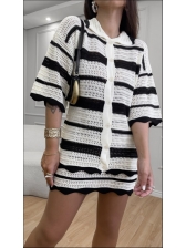 CONJUNTO ATENAS - OFF WHITE/ PRETO