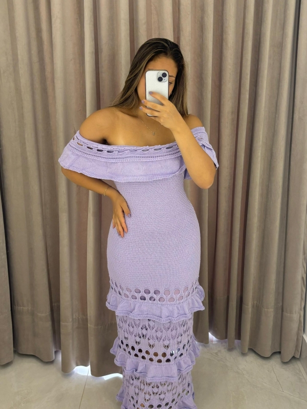 VESTIDO BABADOS MARY - Lilas