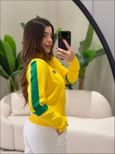 BLUSA BANDEIRA ZIPER - AMARELO