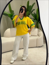BLUSA AMPLA BRASIL LISA - AMARELO