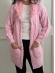 CASACO ALONGADO TRANCA GOLA COM PELE - ROSA BEBE