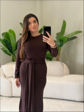 VESTIDO LONGO KIMBERLY - MARROM