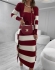 CONJUNTO LISTRADO BETINA - Vermelho
