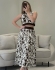 CROPPED COW PRINT AVULSO - Off white com Marrom foca