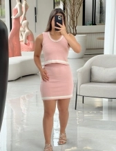 CONJUNTO LISTRAS SÔNIA - Rosa light