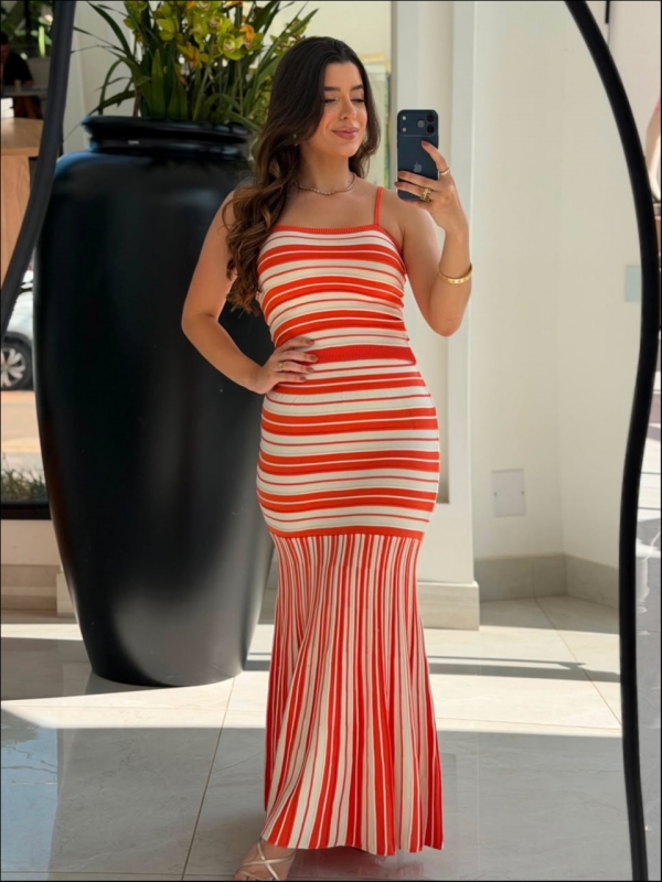 CONJUNTO POSITANO - LISTRADO - LARANJA
