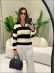 BLUSA POLO TATI - PRETO/OFF WHITE