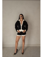 CONJUNTO SHORT BICOLOR - PRETO/OFF WHITE