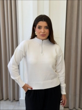 BLUSA ZIPER KEITY - Branco liso