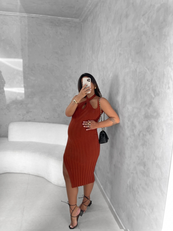 VESTIDO TRANSPASSADO LYRA - Telha