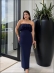 VESTIDO TOMARA QUE CAIA BABADO - AZUL MARINHO