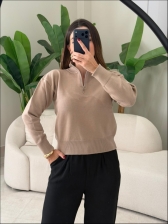 BLUSA ZIPER KEITY - AREIA - LISO