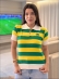 TSHIRT POLO LISTRADA 3 CORES BRASIL - VERDE/AMARELO/BRANCO