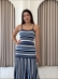 VESTIDO LISTRADO ROMA - AZUL MARINHO/OFF/ TONS AZUL