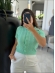 CROPPED POLO TRANÇAS - VERDE AGUA