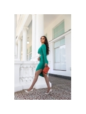 VESTIDO DECOTE TORCIDO ASSIMÉTRICO - Verde Alpino