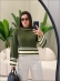 BLUSA BICOLOR MIRIANE - VERDE MILITAR