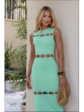 VESTIDO RECORTES DIVA - Verde claro