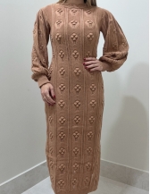 VESTIDO RELEVO PARIS - Bege novo