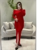 VESTIDO CANELADO OMBRO A OMBRO KAMALEAO - VERMELHO