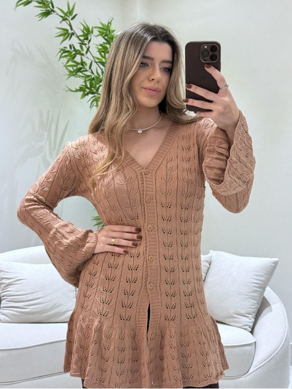 CASACO RENDADO LUA - Bege