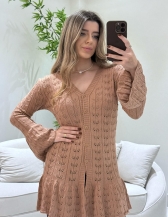 CASACO RENDADO LUA - Bege