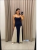 VESTIDO LOS ANGELES - AZUL MARINHO/OFF WHITE