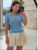 TSHIRT LISTRADA RAFAELA - AZUL BEBE