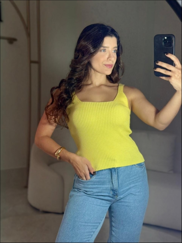 REGATA CANELADA MARTA - AMARELO