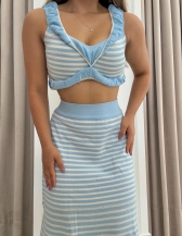 CONJUNTO LISTRADO ARLETE - Azul bebê