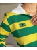 BLUSA MANGA LONGA POLO  LISTRADA 3 CORES BRASIL - VERDE/AMARELO/BRANCO