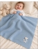 MANTA BEBÊ TRICOT URSO - AZUL BEBE