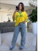 BLUSA AMPLA BRASIL LISA - AMARELO