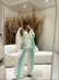 CONJUNTO BICOLOR GLEICE - OFF WHITE / TURQUESA