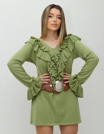 VESTIDO HERMIONE BABADOS