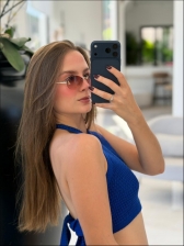 TOP APLIQUE BANDEIRA - AZUL BIC