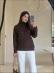 BLUSA GOLA ALTA LUMA - MARROM