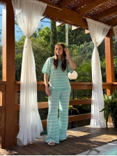 CONJUNTO CALÇA LISTRADO ALICIA - Verde claro