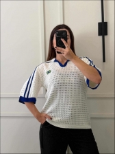 TSHIRT RENDADA BRASIL - BRANCO/AZUL