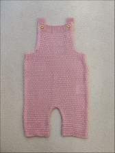 SALOPETE LISA TRICOT BEBÊ - ROSA BEBE