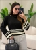 BLUSA BICOLOR MIRIANE - PRETO