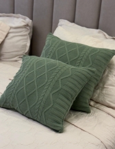 KIT COM DUAS CAPAS DE ALMOFADAS TRICOT - Verde