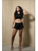CONJUNTO SHORT BABADO - PRETO