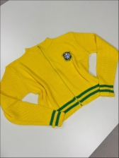 JAQUETA ZIPER BRASÃO BRASIL - AMARELO