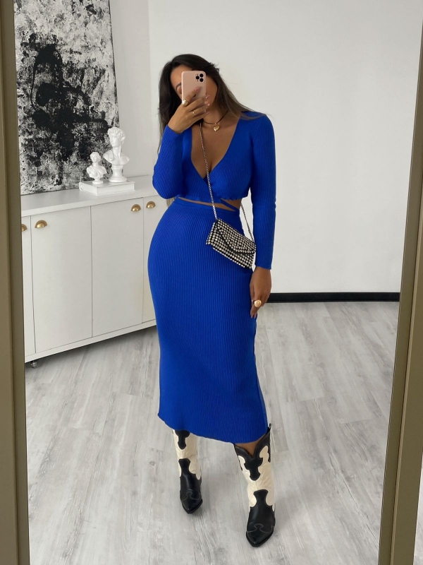 CONJUNTO TIRAS DUBAI - Azul bic