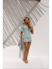 CONJUNTO SHORT LISTRADO ALICIA - Verde claro