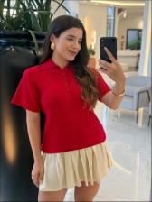 TSHIRT TRANÇA BIA - VERMELHO