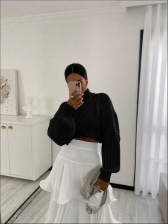 CROPPED RELEVO MAQUINA 3 GOLA ALTA - Preto