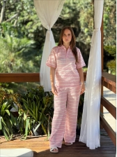 CONJUNTO CALÇA LISTRADO ALICIA - ROSA BEBE